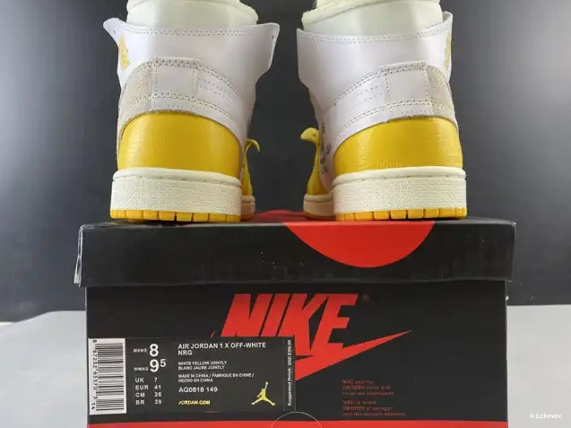 Rep MAX 1 Off-White Powder Air Jordan Dark Yellow-Cone x NRG AQ0818-149 White 0520